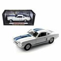 Shelby Collectibles 1966 Ford Shelby Mustang GT 350 White with Blue Stripes 1-18 Diecast Car Model SC160